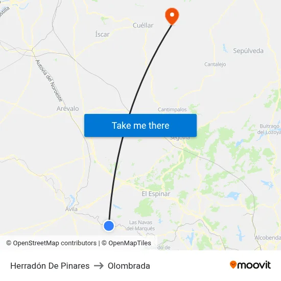 Herradón De Pinares to Olombrada map