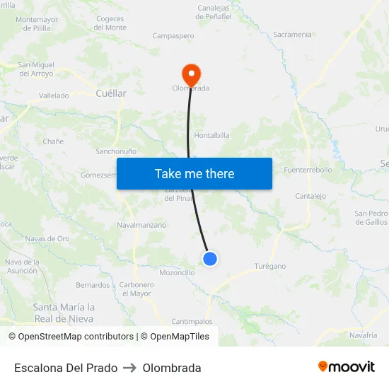 Escalona Del Prado to Olombrada map