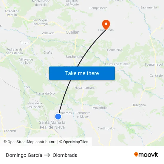 Domingo García to Olombrada map