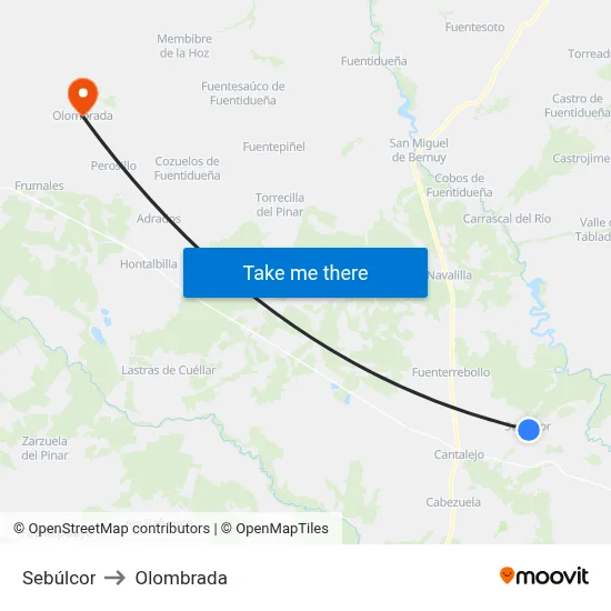 Sebúlcor to Olombrada map
