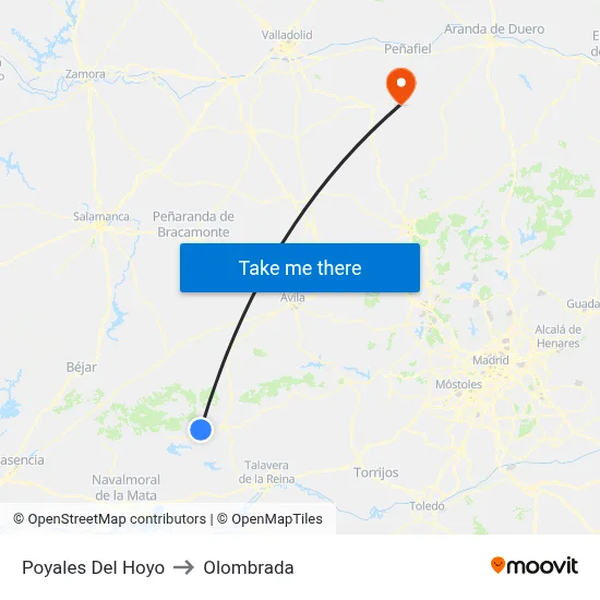 Poyales Del Hoyo to Olombrada map