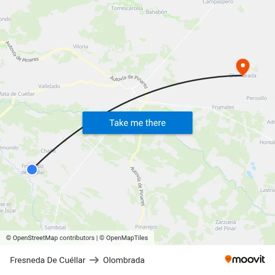 Fresneda De Cuéllar to Olombrada map