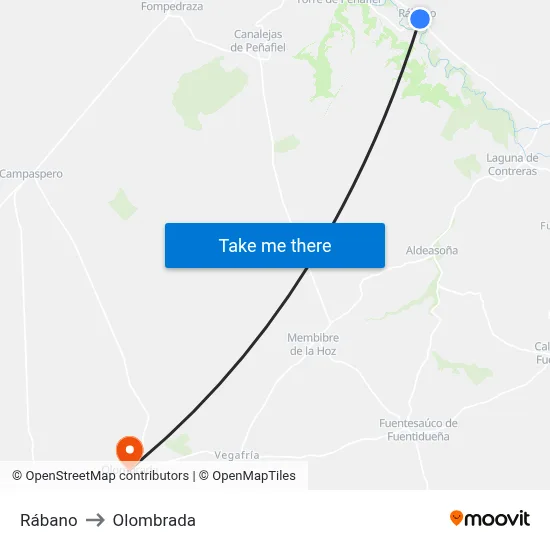 Rábano to Olombrada map