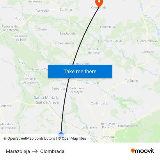 Marazoleja to Olombrada map