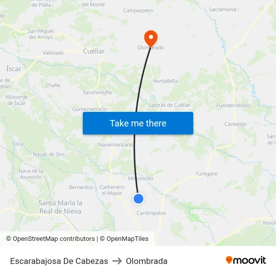 Escarabajosa De Cabezas to Olombrada map