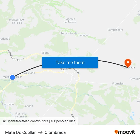 Mata De Cuéllar to Olombrada map