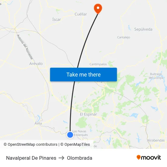 Navalperal De Pinares to Olombrada map