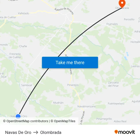 Navas De Oro to Olombrada map