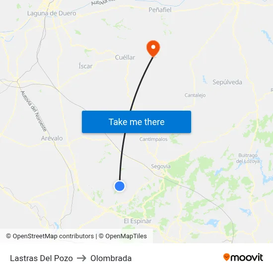 Lastras Del Pozo to Olombrada map
