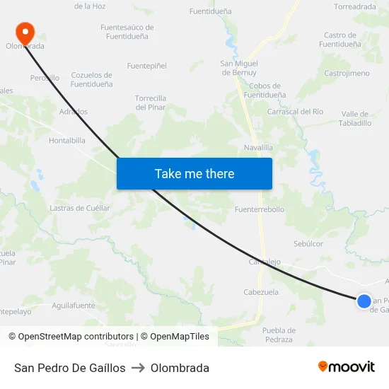 San Pedro De Gaíllos to Olombrada map