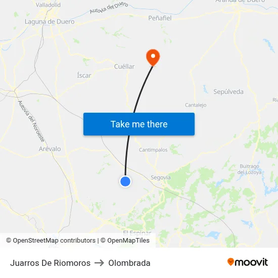Juarros De Riomoros to Olombrada map