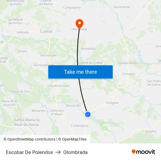 Escobar De Polendos to Olombrada map
