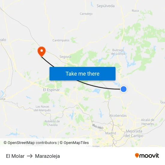 El Molar to Marazoleja map