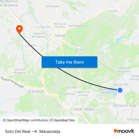 Soto Del Real to Marazoleja map