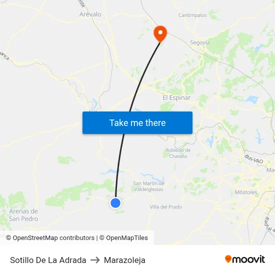 Sotillo De La Adrada to Marazoleja map