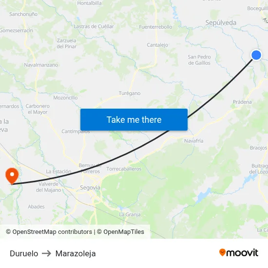 Duruelo to Marazoleja map