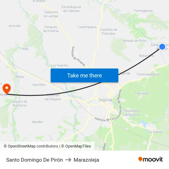 Santo Domingo De Pirón to Marazoleja map