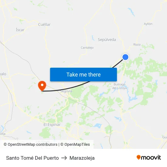 Santo Tomé Del Puerto to Marazoleja map