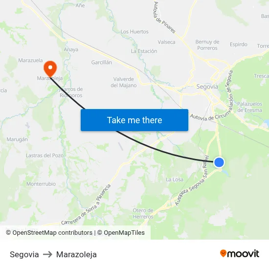 Segovia to Marazoleja map
