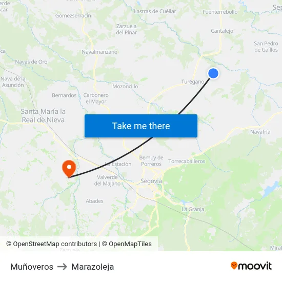 Muñoveros to Marazoleja map