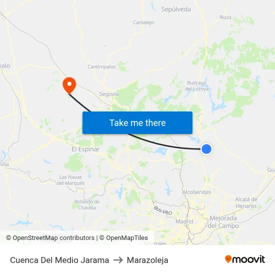 Cuenca Del Medio Jarama to Marazoleja map