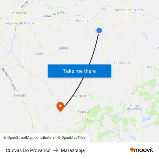 Cuevas De Provanco to Marazoleja map