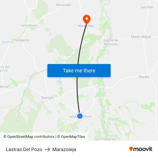 Lastras Del Pozo to Marazoleja map