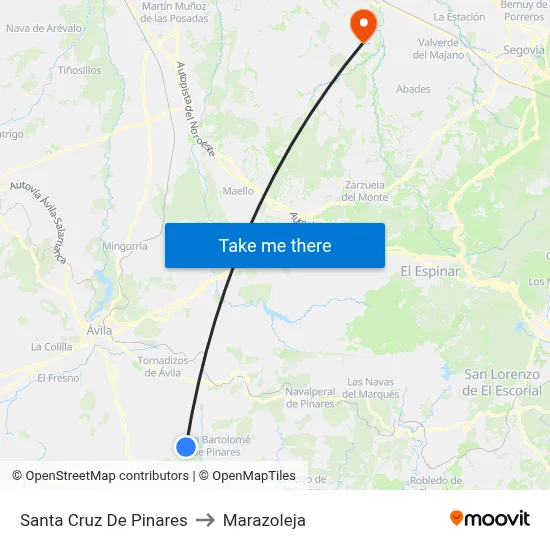 Santa Cruz De Pinares to Marazoleja map