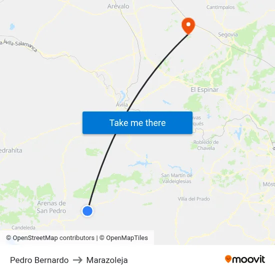 Pedro Bernardo to Marazoleja map