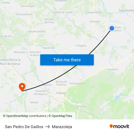San Pedro De Gaíllos to Marazoleja map