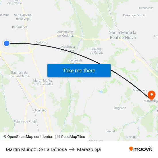 Martín Muñoz De La Dehesa to Marazoleja map