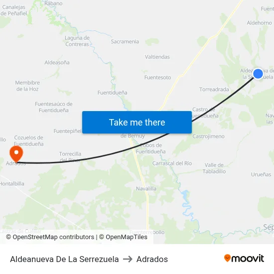 Aldeanueva De La Serrezuela to Adrados map