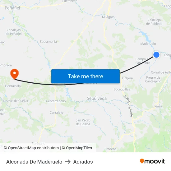 Alconada De Maderuelo to Adrados map