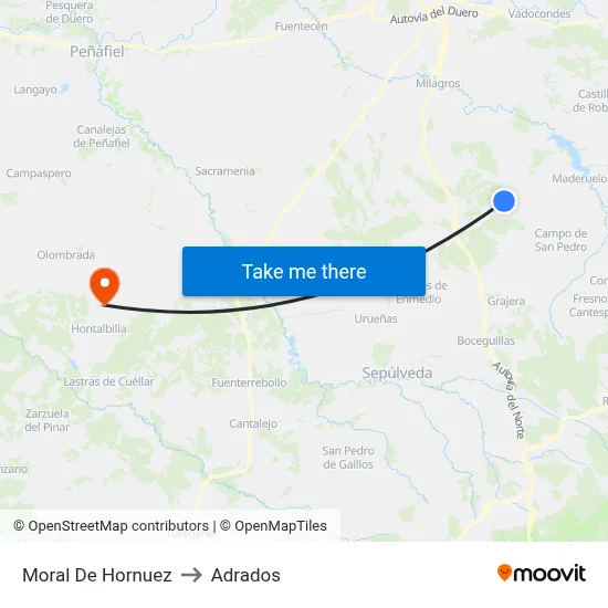 Moral De Hornuez to Adrados map