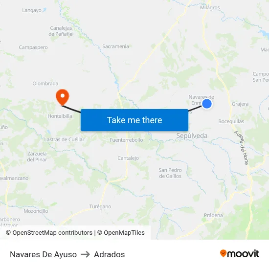 Navares De Ayuso to Adrados map