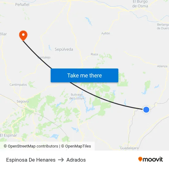 Espinosa De Henares to Adrados map