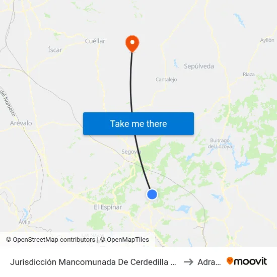 Jurisdicción Mancomunada De Cerdedilla Y Navacerrada to Adrados map