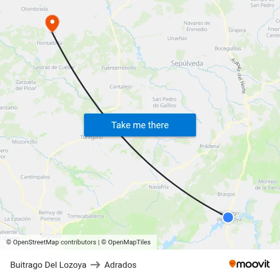 Buitrago Del Lozoya to Adrados map