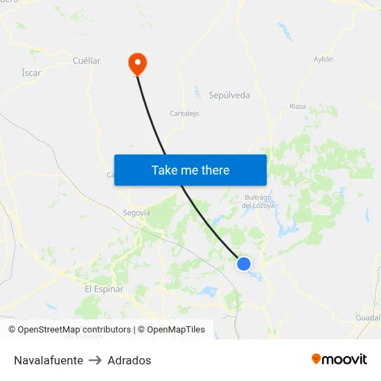 Navalafuente to Adrados map