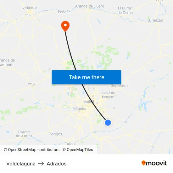 Valdelaguna to Adrados map