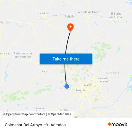 Colmenar Del Arroyo to Adrados map