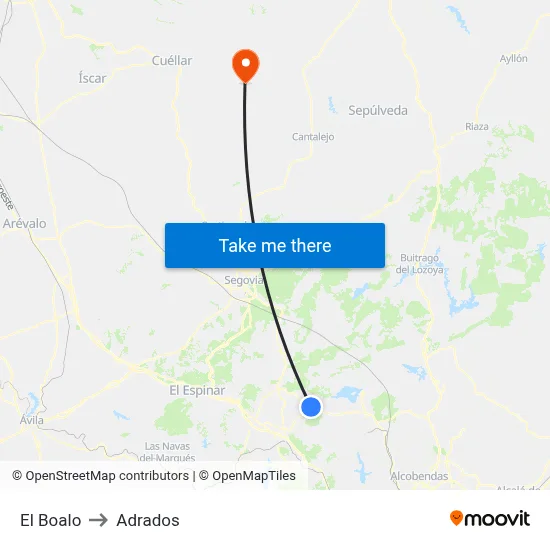 El Boalo to Adrados map