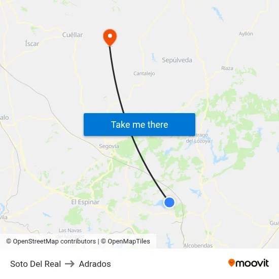 Soto Del Real to Adrados map
