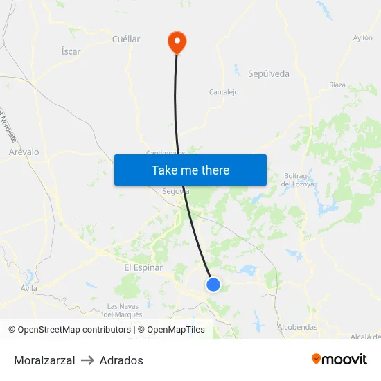 Moralzarzal to Adrados map