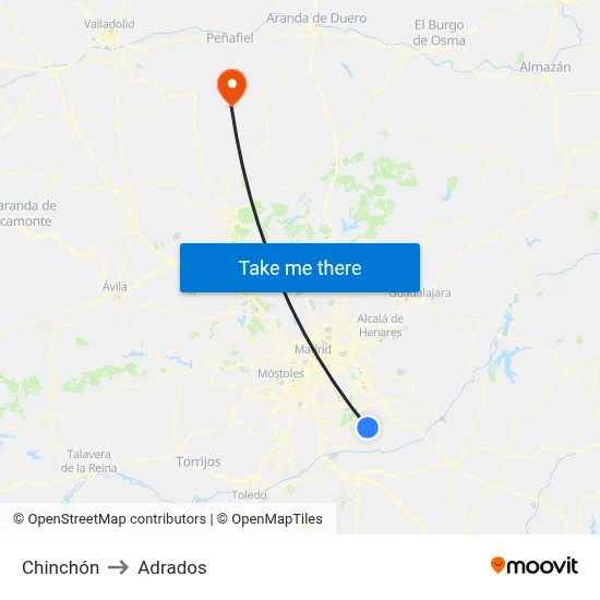 Chinchón to Adrados map