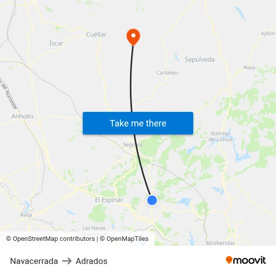 Navacerrada to Adrados map
