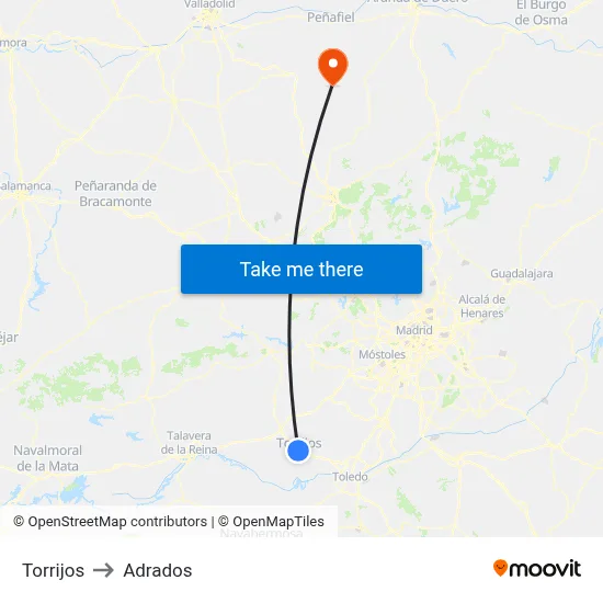 Torrijos to Adrados map