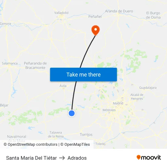 Santa María Del Tiétar to Adrados map