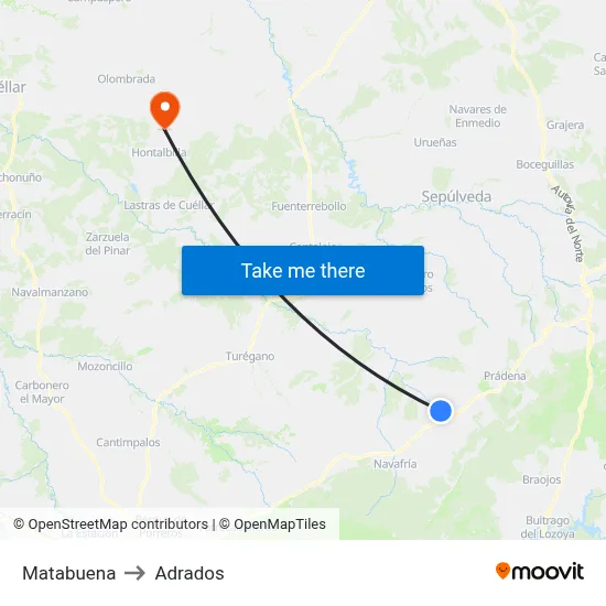 Matabuena to Adrados map