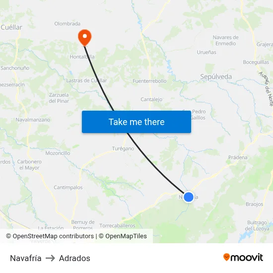 Navafría to Adrados map